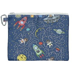 Cat Cosmos Cosmonaut Rocket Canvas Cosmetic Bag (xxl) by Wegoenart