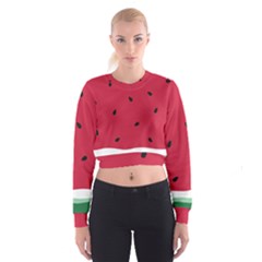 Minimalist Summer Watermelon Wallpaper Cropped Sweatshirt by Nexatart