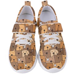 Cute Dog Seamless Pattern Background Women s Velcro Strap Shoes by Nexatart