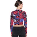 Abstract Grunge Urban Pattern With Monster Character Super Drawing Graffiti Style Vector Illustratio Long Sleeve Zip Up Bomber Jacket View2