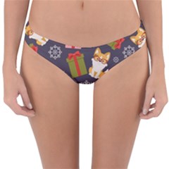 Welsh Corgi Dog With Gift Boxes Seamless Pattern Wallpaper Reversible Hipster Bikini Bottoms by Nexatart