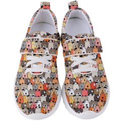 Cute Dog Seamless Pattern Background Women s Velcro Strap Shoes by Nexatart