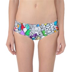 Graffiti Characters Seamless Pattern Classic Bikini Bottoms by Nexatart