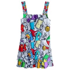 Graffiti Characters Seamless Pattern Kids  Layered Skirt Swimsuit by Nexatart