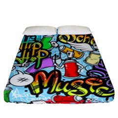 Graffiti Characters Seamless Patternm Fitted Sheet (queen Size) by Nexatart