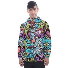 Zombie Heads Pattern Men s Front Pocket Pullover Windbreaker by Nexatart