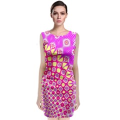 Digital Arts Fractals Futuristic Pink Classic Sleeveless Midi Dress by Nexatart