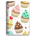 Seamless Pattern Yummy Colored Cupcakes 5.5  x 8.5  Notebook View1