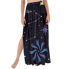 Starry Night  Space Constellations  Stars  Galaxy  Universe Graphic  Illustration Maxi Chiffon Tie-up Sarong by Nexatart