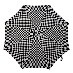 Illusion Checkerboard Black And White Pattern Hook Handle Umbrellas (large) by Nexatart
