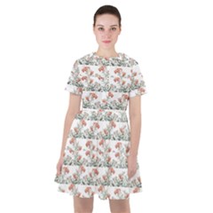 Photo Illustration Floral Motif Striped Design Sailor Dress by dflcprintsclothing