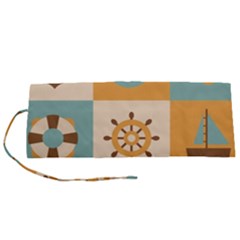 Nautical Elements Collection Roll Up Canvas Pencil Holder (s) by Vaneshart