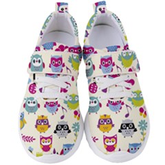 Funny Colorful Owls Women s Velcro Strap Shoes by Vaneshart