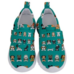 Different Type Vector Cartoon Dog Faces Kids  Velcro No Lace Shoes by Vaneshart