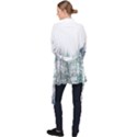 Multicolor Graphic Botanical Print Long Sleeve Velvet Kimono  View2