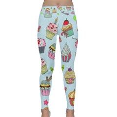 Cupcake Doodle Pattern Classic Yoga Leggings by Sobalvarro