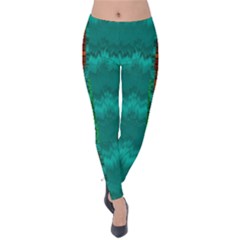 Shimmering Colors From The Sea Decorative Velvet Leggings by pepitasart