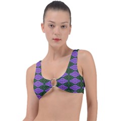 Digital Grapes Ring Detail Bikini Top by Sparkle