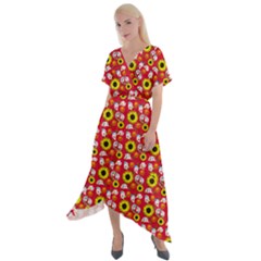 Hawaii Ghost Red Cross Front Sharkbite Hem Maxi Dress by snowwhitegirl