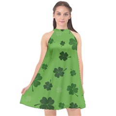 St Patricks Day Halter Neckline Chiffon Dress  by Valentinaart