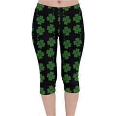 St Patricks Day Velvet Capri Leggings  by Valentinaart
