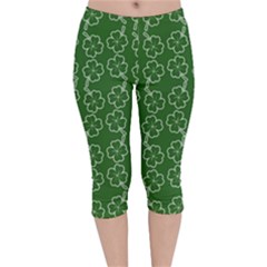 St Patricks Day Velvet Capri Leggings  by Valentinaart