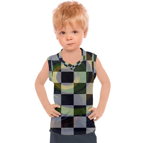 Digital Checkboard Kids  Sport Tank Top by Sparkle