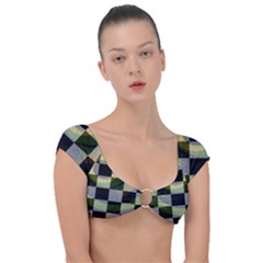 Circle Checks Cap Sleeve Ring Bikini Top by Sparkle