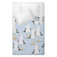 Cute Seagulls Seamless Pattern Light Blue Background Duvet Cover Double Side (single Size) by Wegoenart