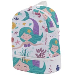 Set Cute Mermaid Seaweeds Marine Inhabitants Zip Bottom Backpack by Wegoenart