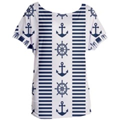 Nautical Seamless Pattern Vector Illustration Women s Oversized Tee by Wegoenart