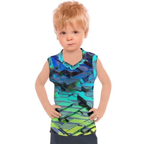 Digital Abstract Kids  Sport Tank Top by Sparkle