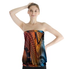 3d Rainbow Choas Strapless Top by Sparkle