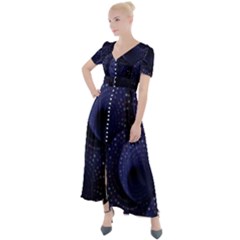 Fractal Sells Button Up Short Sleeve Maxi Dress by Sparkle