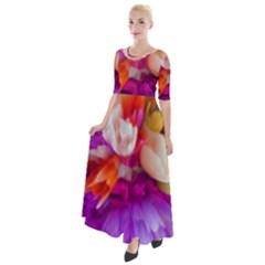 Poppy Flower Half Sleeves Maxi Dress by Sparkle