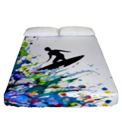 Nature Surfing Fitted Sheet (queen Size) by Sparkle