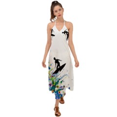 Nature Surfing Halter Tie Back Dress  by Sparkle