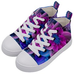 Fractal Flower Kids  Mid-top Canvas Sneakers by Sparkle