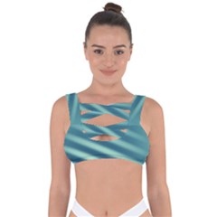 Blue Strips Bandaged Up Bikini Top by Sparkle