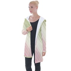 Pink Green Longline Hooded Cardigan by Sparkle