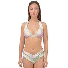 Pink Green Double Strap Halter Bikini Set by Sparkle