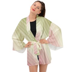 Pink Green Long Sleeve Kimono by Sparkle