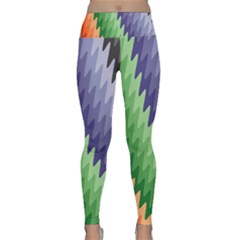 Zigzag Waves Lightweight Velour Classic Yoga Leggings by Sparkle