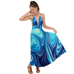 Sunami Waves Backless Maxi Beach Dress by Sparkle