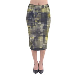 Blocksum Velvet Midi Pencil Skirt by Sparkle