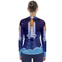 Spaceship Milkyway Galaxy V-Neck Long Sleeve Top View2