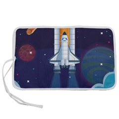 Spaceship Milkyway Galaxy Pen Storage Case (l) by Vaneshart