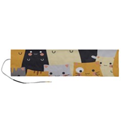 Seamless Pattern Cute Cat Cartoons Roll Up Canvas Pencil Holder (l) by Vaneshart