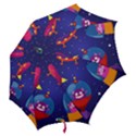 Cartoon Funny Aliens With Ufo Duck Starry Sky Set Hook Handle Umbrellas (Small) View2