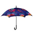 Cartoon Funny Aliens With Ufo Duck Starry Sky Set Hook Handle Umbrellas (Small) View3